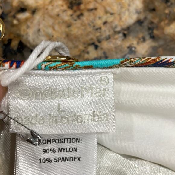 OndadeMar Balsam Bandeau One Piece NWT Sz L Multi Color UPF 50+ UV Protection - Picture 11 of 11